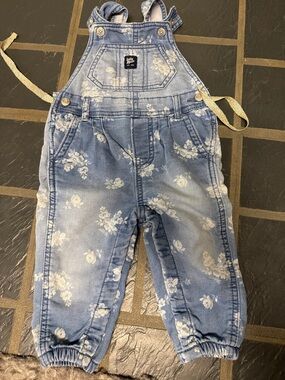 Light Blue Floral Denim Overalls for Kids by Carter's